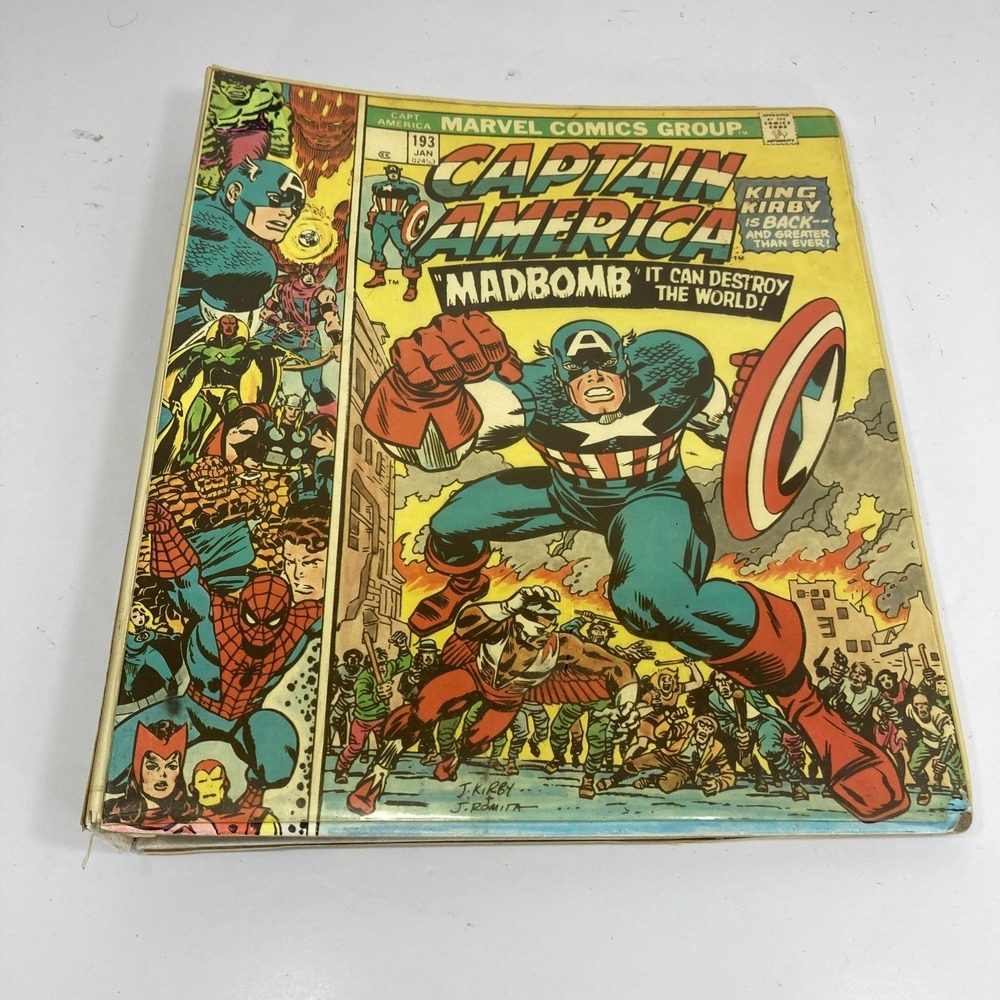 Vintage Captain America‎ Comic Book Binder Mead Marvel Comics 1970s Rare